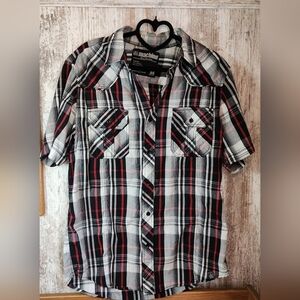Machine Black and Red Plaid Casual Shirt
